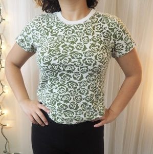 Green floral top